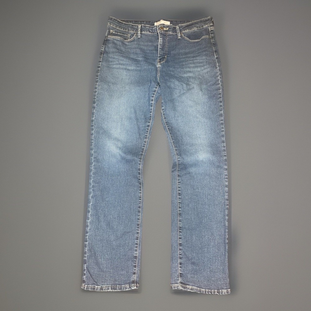 Levi Strauss Signature Blue Denim Jeans Totally Shaping Strait Womens W33 x L28
